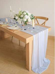 1pc Multicolor Chiffon Table Cloth, Wedding Table Decor, Transparent Extra Long Chiffon Table Cloth With Silver Glitter, Boho Style Table Cloth, Soft Gauze Tablecloth Suitable For Wedding Party, Baby Shower, Bridal Shower, Valentine's Day, Easter, Thanksgiving, Christmas, New Year, Tea Party, Anniversary, Holiday And Other Special Occasions