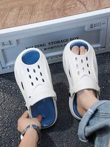 Men's Versatile Soft Slippers, Comfortable Indoor/Outdoor Sandals, Anti-Slip Textured Design, Fashionable Footwear - White - View 7