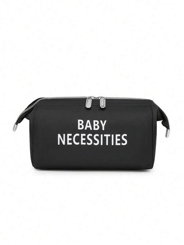 1pc Baby Portable Toiletry Bag With Letter Print, Daily Use Bag