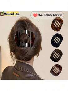 4 Stück/2 Stück/1 Stück Minimalistische ovale Haarklammern Set - Kunststoff Mehrfarbige Klemmklammern, Retro Schildpatt Haarklammern, Hinterkopf-Clips für Frauen, neue Leopardenmuster Haarklammern, geeignet für Frauen, große Größe Haarschmuck, elegante geometrische Haarklammern, geeignet für Dutt, geeignet für Teenager und Erwachsene, stilvoller Haarklammern Set, hochwertige Haarschmuck