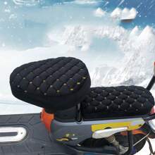1pc Winter Electric Bike Warm Seat Cover, Thickened Thermal Lined Universal Moped Motorcycle Bicycle Seat Cushion