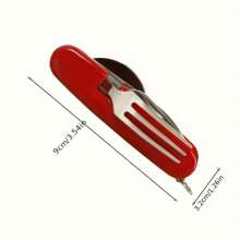 Folding Camping Knife, Fork And Spoon, Stainless Steel, Portable, Detachable, Multi-Function Folding Knife