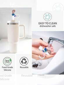 4/1pc Nắp ống hút hình nàng tiên cá, Nàng tiên cá, Đuôi cá, Sao biển, Vỏ sò, Nắp ống hút chủ đề bờ biển mùa hè cho 30 & 40 Oz. Nắp ống hút silicon không thể trả lại, Đầu ống hút có thể tái sử dụng, Nắp ống hút chống bụi 10mm, Thích hợp cho cắm trại và hoạt động ngoài trời, Phụ kiện cốc, Đồ dùng học tập - Nhiều màu - Xem 7