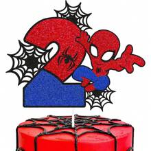 Disney 1-8-Year-Old Spider Man Themed Birthday Cake Decoration Plugin, Birthday Party Cake Decoration, Celebration Cake Decoration
