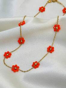 1pc Handmade Woven Floral Daisy Necklace, Suitable For Women, Multiple Colors Available For Spring & Summer - Daisy Flower Necklace - View 7