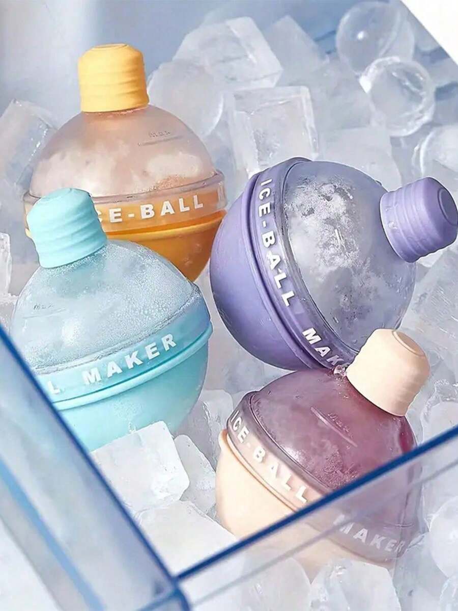 1pc Cute Ice Ball Maker, Multicolor Ice Mold, Portable Ice Sphere Tray For Home, Party & Daily Use - Multicolor - View 1