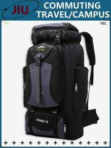Sac d'alpinisme multifonctionnel, sac à dos léger et respirant, sac de voyage de grande capacité, sac de randonnée , sac de bagage multifonctionnel, sac de camping simple, sac de ski quotidien, convenant pour les voyages, les vacances, l'alpinisme, le ski, la randonnée, le camping, les sports de plein air, le déménagement, la prévention des tremblements de terre, les cadeaux de Noël, les cadeaux d'anniversaire