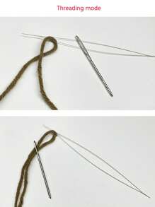 10 Stücke Edelstahl Perlennähnadeln, farbiges Perlengarn, ideal für Anfänger, gebogene Nadel für DIY Schmuckherstellung von Armbändern und Halsketten, Bastelbedarf, dauerhafte Bastelwerkzeuge, Perlen für Schmuckherstellung