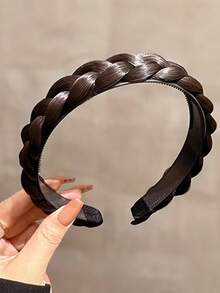 1件装防滑鱼骨辫假发辫一体式头带头饰女士辫子油炸面团扭辫头带洗脸修剪发束，发带，发箍头带发饰头饰