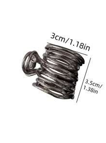 1pc Minimalist Design High Ponytail Claw Hair Clip With Ring, Premium Metal Hair Accessory For Women Hair Clips Hair Jaw Clip Hair Clamps Hair Clutch Hair Catcher Clip, Claw Clip