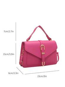 Fashion Solid Color Women Handbag - Hot Pink - View 3
