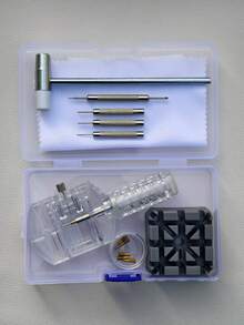 13件套高级表带拆卸工具套装，表带调节及维修工具组，适用于表带调节、尺寸调整及手表维修，有透明、黑色、蓝色、橙色可选，是理想的高端礼品之选。房间装饰数字时钟闹钟卧室装饰宿舍装饰返校家居装饰