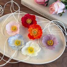 1pc Flower Necklace Neck Chain Accessories Seaside Vacation Ribbon Clavicle Chain Female - Multicolor - View 2