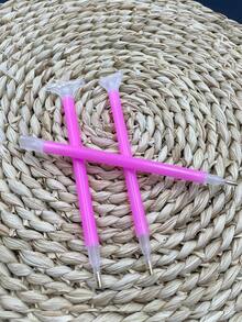 3pcs DIY Diamond Painting Pens, Pink Basic Model, Plastic Handle And Copper Tip, No Power Required, 3/6/9 Diamond Tip Picker Pens, Diamond Painting Bead Corrector Pens, DIY Handmade Quick Stick Dot Pens