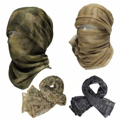1 Pieza Pañuelo táctico de camuflaje, Red de camuflaje de francotirador, Velo para hombres de deportes de camuflaje, Envoltura de armas para caza, tiro, juegos de guerra, fotografía de naturaleza, actividades militares al aire libre