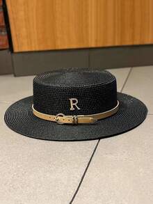 Summer Casual Straw Hat For Women, Simple Fashion British Style, Beach Sun Hat For Holiday, Vacation, Sun Protection - Straw Hat - View 3