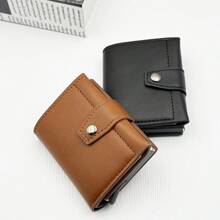 Husă pentru carduri RFID din aluminiu la modă pentru bărbați 1 bucată, portofel pentru carduri cu blocare magnetică cu sloturi multiple