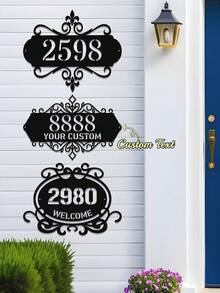 1pc Personalized Metal House Number, Custom Home Address Number Sign, House Number Plate, Wall Art, Housewarming, Birthday, Thanksgiving/Mother's Day/Father's Day, Personalized Gift For Family/Friends - Multicolor - View 8