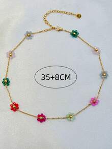 1pc Handmade Woven Floral Daisy Necklace, Suitable For Women, Multiple Colors Available For Spring & Summer - Daisy Flower Necklace - View 8