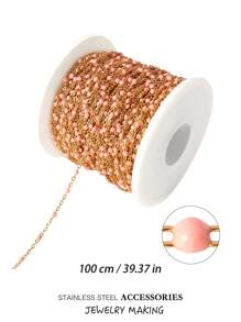 100cm Cadena de cuentas de acero inoxidable esmaltado, cadena de bolas coloridas en estilo bohemio para hacer bisutería, pulseras, collares y accesorios DIY