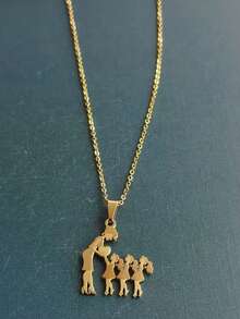 1 New Stainless Steel Beautiful Cartoon Figure Pendant Necklace Ladies Fashion Sweater Chain Mother's Day Gift Everyday Christmas Wear - Gold - View 13