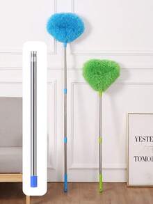 1 件装吊扇清洁掸可重复使用超细纤维吊扇叶片清洁器可拆卸掸子带延长杆用于清洁墙壁书架家具门窗顶部家居室内室外及难以触及的空间