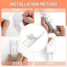 8 Pcs Adhesive Punch-Free Socket Holder, 2025 Upgraded Power Strip Holder Wall Mount, Self-Adhesive Desktop Socket Fixer For Kitchen Home Office Cable Management (White) - White - View 5