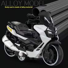 1pc Zinc Alloy Interactive Pull Back Motorcycle Toy - Extreme Detail Imitation, Exquisite Holiday Gift. It Can Also Be Collected And Displayed, As A Christmas Gift, For Collection,Back To School - Multicolor - View 6