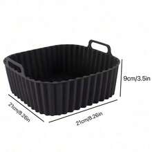 1pc Square Silicone Air Skillet Basket, Reusable Non-Stick Skillet Lining, Microwave Accessories And Kitchen Cake - Multicolor - View 2