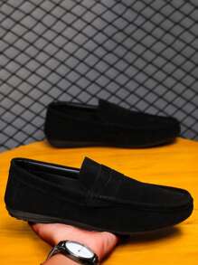 Men's Loafers Casual Shoes Versatile New Penny Loafers Slip-On Boat Shoes Flat Shoes Men's Canvas Flat Shoes Business Formal Shoes (Run Small, Suggest Ordering One Size Up)