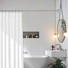 1pc Shower Curtain Rod,Shower Accessories,Tension Rod,Shower Cubicle,No-Punch,Easy To Install,One Side Adjustable Home Bathroom Decor Fall Decor Bathroom Accessories Back To School