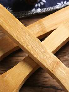 1/5pcs Bamboo Cooking Spoon Set, Long Handle High Heat Resistant Non-Stick Cookware Strainer Ladle - Yellow - View 8