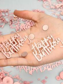 600/400/200pcs Birthday Party Confetti, Happy Birthday Confetti, Gold Card Happy Birthday Green Leaves Round Confetti, Birthday Party Table Decorations, Can Be Used For Diy Birthday Party Table Decorations, Create A Joyful Atmosphere, Festivals Party Supplies
