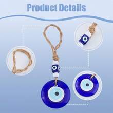 手工蓝眼穆拉诺玻璃吊坠，土耳其邪眼护身符吊坠，蓝玻璃壁挂，家居、包包、汽车装饰护身符，家居装饰，房间装饰，墙面装饰，婚礼装饰，返校、母亲节、毕业、生日、婚礼的完美礼物。学校装饰，惊喜礼物，宿舍装饰，返校用品。 - 多色3 - 查看 9