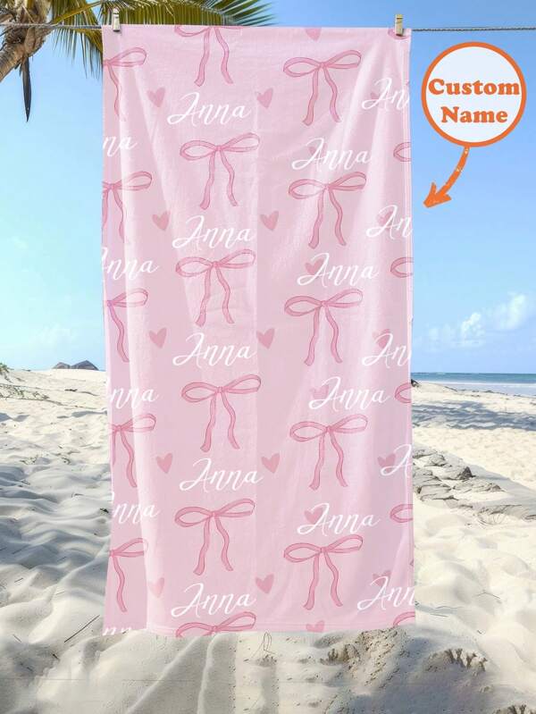 Handtuch mit Wunschname, personalisiertes Kinder-Strandtuch, Sommer-Monogramm-Geschenke, Junggesellinnenabschied-Wochenendtuch, Geschenk für Mädchen-Reise, Pool-Geburtstagsparty Badezimmer-Dekoration, multifunktional, dekorativ, wiederverwendbar, exquisit, stilvoll, hochwertig, farbig, modern, personalisiert, einzigartig, ideale Geschenke für ihn, ideale Geschenke für sie, Freund, Vater, Freundin, Mutter, Familie, Freunde, Teeraum, Zuhause, Garten, Büro, für Jahrestage, für Valentinstag, für Muttertag, für Geburtstage, für Vatertag, für Abschluss, für Hochzeiten, für Einweihung Strandaccessoires