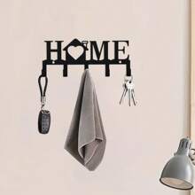 Key Holder Hooks Organizer Hanger Rack Wall Mounted With Screws And Anchors Love/Home Wall Metal Decor For Entryway Front Door Kitchen Hallway Garage Mudroom Office