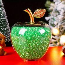 Nuevo adorno de manzana de escritorio de vidrio transparente, un regalo exquisito para Navidad, Día de San Valentín
