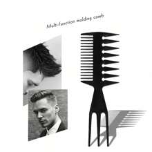 1pc Multi-Functional Comb For Men, Professional Hairstylist Comb For Styling Pompadour, Faux Hawk, Textured Hairstyles, Suitable For All Hair Types, Unisex, PP (Polypropylene) Material, All Season