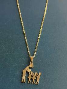 1 New Stainless Steel Beautiful Cartoon Figure Pendant Necklace Ladies Fashion Sweater Chain Mother's Day Gift Everyday Christmas Wear - Gold - View 14