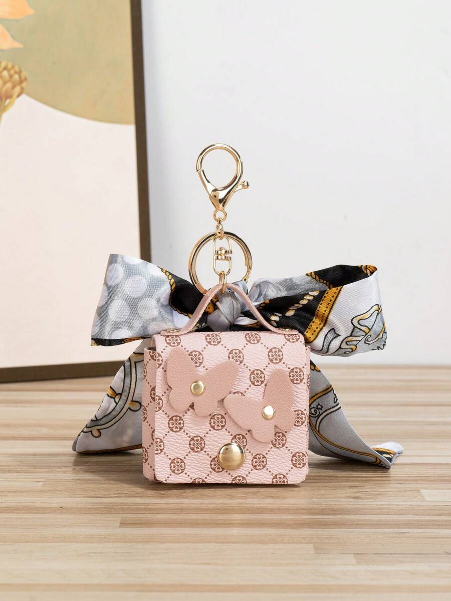 Fashion Casual Silk Scarf Mini Handbag Charm Bridesmaid Gifts Bow Bows - Multicolor - View 1