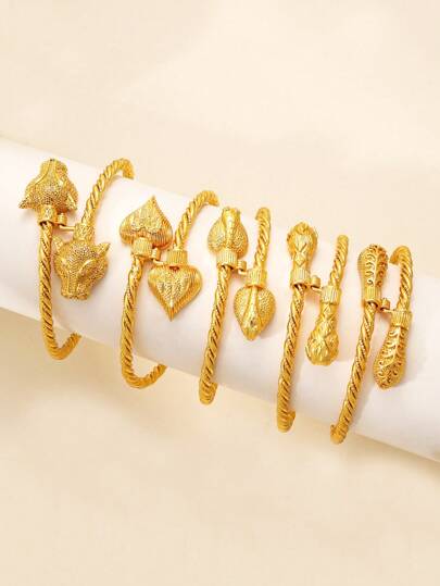 1 pièce Bracelet jonc doré de Dubaï, couleur or. Bracelets de mariage de luxe saoudiens pour mariées. Bijoux de mariage et de fête pour femmes turques (peut être ouvert)