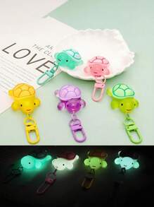 12/6/3/1 pieza Llavero pequeño de tortuga que brilla en la oscuridad, dije de tortuga acrílica para bolso, llavero de resina de animal de dibujos animados para bolso y mosquetón, regalo de novedad para fiestas, accesorios de moda para decoración de mujeres