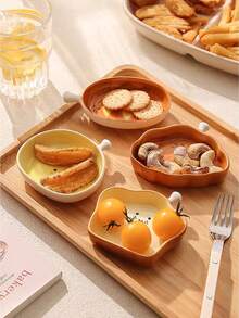 1 件面包形陶瓷蘸酱盘、酱汁盘、家用调味盘、精致优质酱油、醋碟、学校用品 - 彩色 - 查看 3
