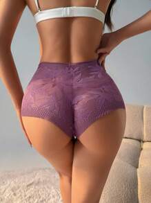 6 PCS Women's Sexy Lace Boxer Shorts Mid Waist Seamless Panties Tummy Control &Butt Lifter Stretch Lingerie Comfortable And Breathable Briefs Sports Underwear