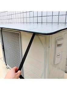 耐用阻燃空调罩，带安全扣，防水遮阳，安装简便，银色，涤纶纤维混纺，适用于户外家具保护！（产品包装有折痕，如图所示）