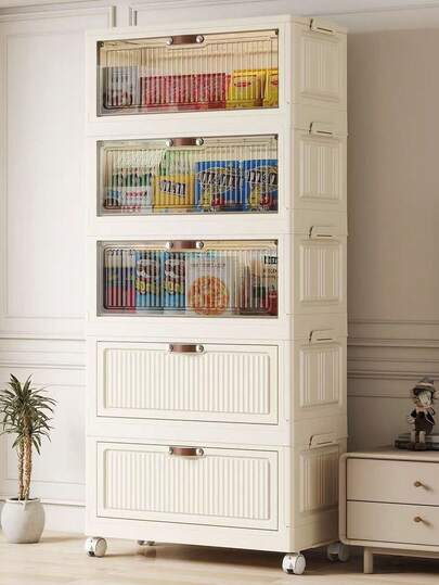 5/4/3/2/1 couche Armoire de rangement pliante, Penderie simple pour enfants, Armoire d'organisation des vêtements de bébé, Placard de rangement des collations