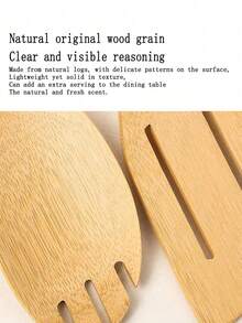 1/5pcs Bamboo Cooking Spoon Set, Long Handle High Heat Resistant Non-Stick Cookware Strainer Ladle - Yellow - View 6