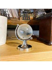 1pc Mini Globe Display, Girl Heart Creative Desktop Display, Transparent Desk Decorations, New Year Gifts, Creative Gifts - Silver - View 6
