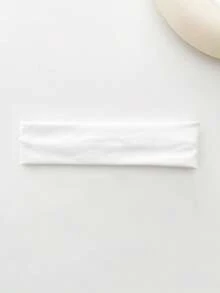 4条/1条装女士运动纯色头带，材质柔软，适合瑜伽、健身、羽毛球等运动，可作发带、头巾、吸汗带、发饰，秋冬季节女士度假装扮的理想选择，优雅围巾，柔软头巾。 - 白色 - 查看 1