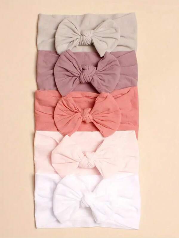 5pcs/Set Children Headband - New Soft Nylon Headbands - Cute Baby Accessories - Elastic & Non-Damaging Hair - Fashionable Decorative Hair Accessories